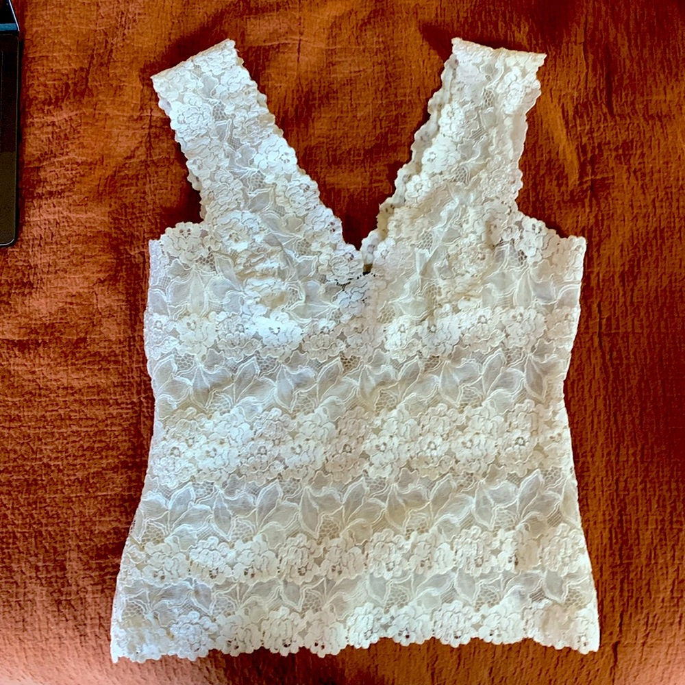 Natori white lace cami